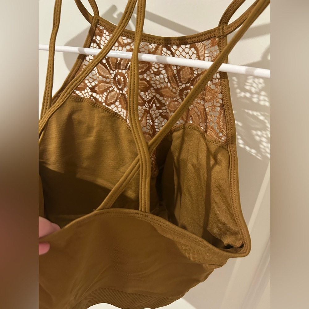 Zenana Plus Size Lace Halter Bralette with double back straps - Picture 8 of 8